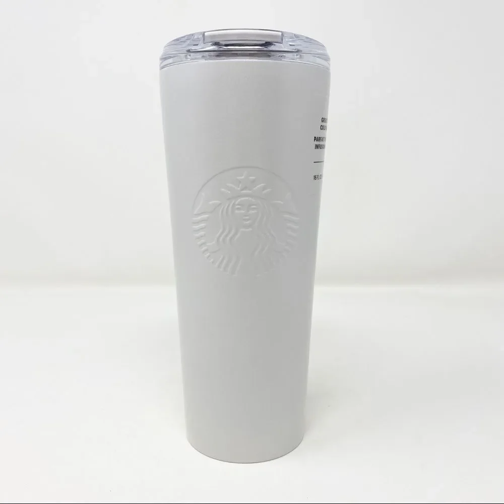 STARBUCKS WEDDING Pearl White‎ Shimmer Stainless Steel Cold Brew Tumbler